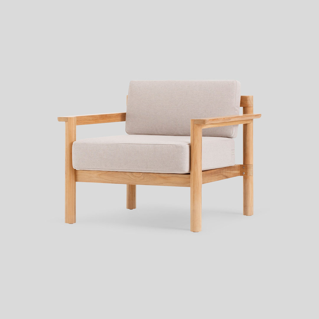 Haven Teak Outdoor Chair with Sunbrella Cushions Neighbor Cushion 