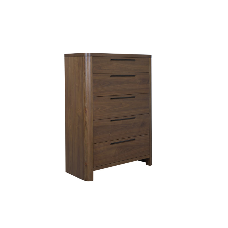 Commode 5 tiroirs en noyer anglais Marica