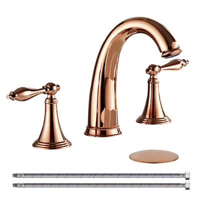 Robinet de salle de bain à 2 poignées avec drain