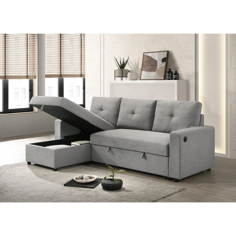 Canapé modulaire en tissu Ceillo en gris clair