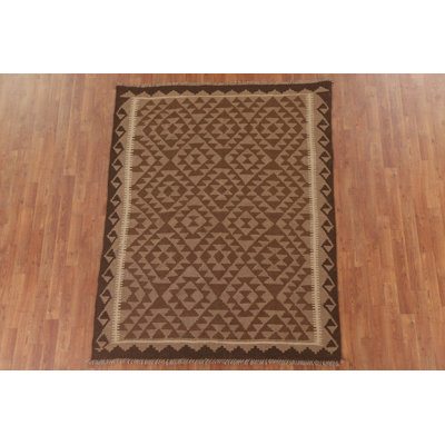 Reversible Wool Kilim Area Rug 4x6