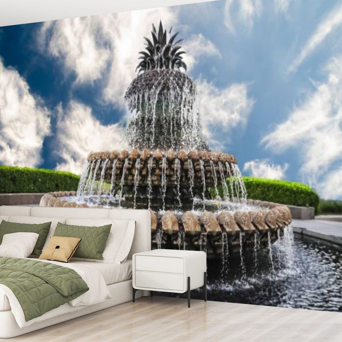 Latitude Run® Peel and Stick Canvas Wallpaper Wall Mural Pineapple ...