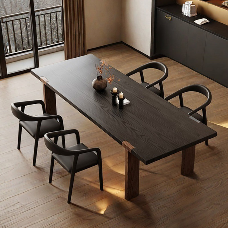 Table de salle à manger en bois de frêne, H 29,53 po x L 86,61 po x l 35,43 po