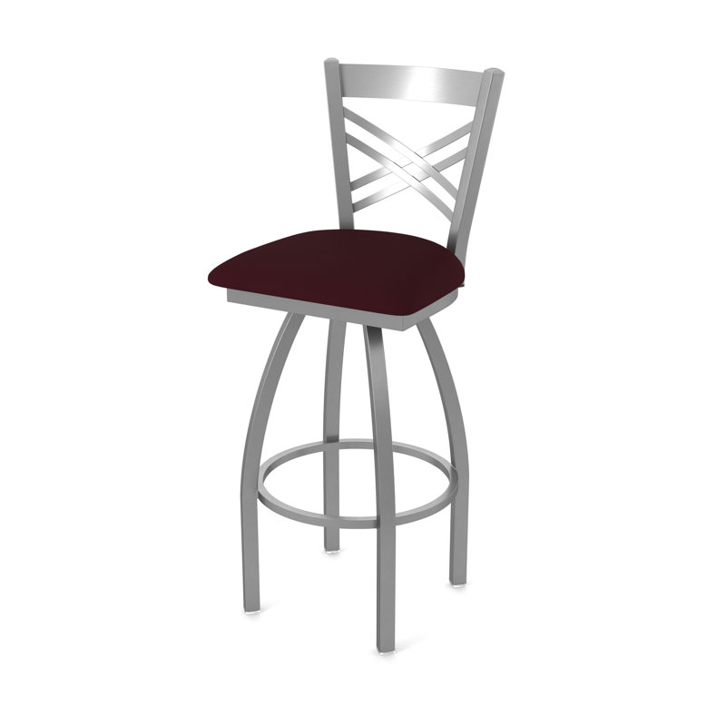 Tabouret pivotant 820 Catalina, Vinyle - bordeaux Canter, Tabouret de comptoir (siège d'une hauteur de 25 p, Acier Inoxydable