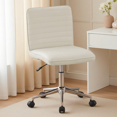 Faux Leather Mid Back Swivel Computer Task Desk Chair
