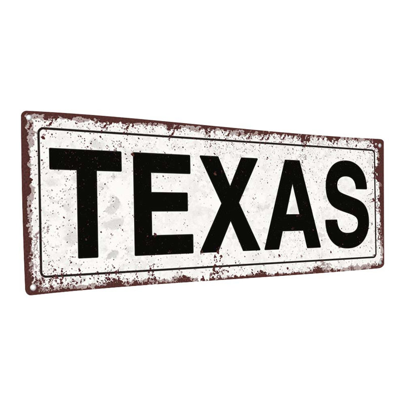 "Panneau de métal Texas vieilli"