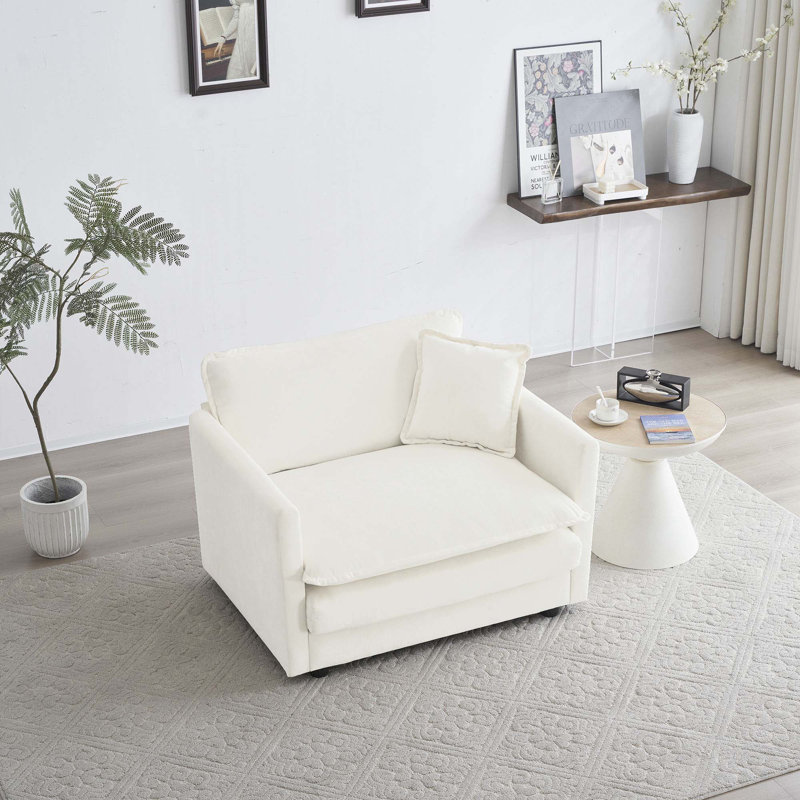 Fauteuil de lecture rembourré Comfy, Blanc
