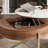 Modern Lift-Top Round Coffee Table With Hidden Storage And Sintered Stone Top, 3 Upholstered Nesting Ottomans, Center Table