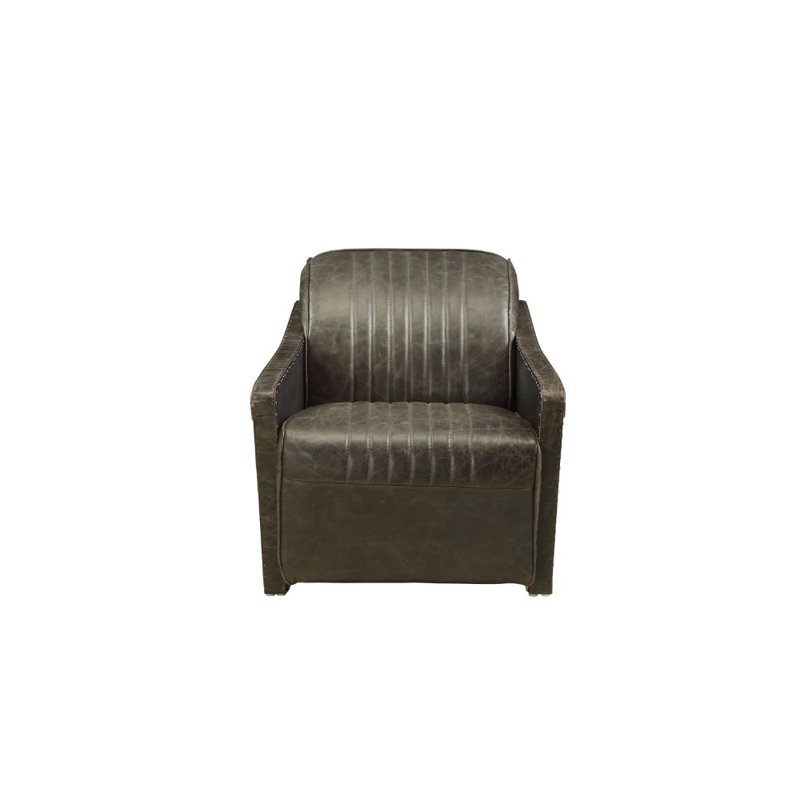 Fauteuil en cuir fleur 39 po