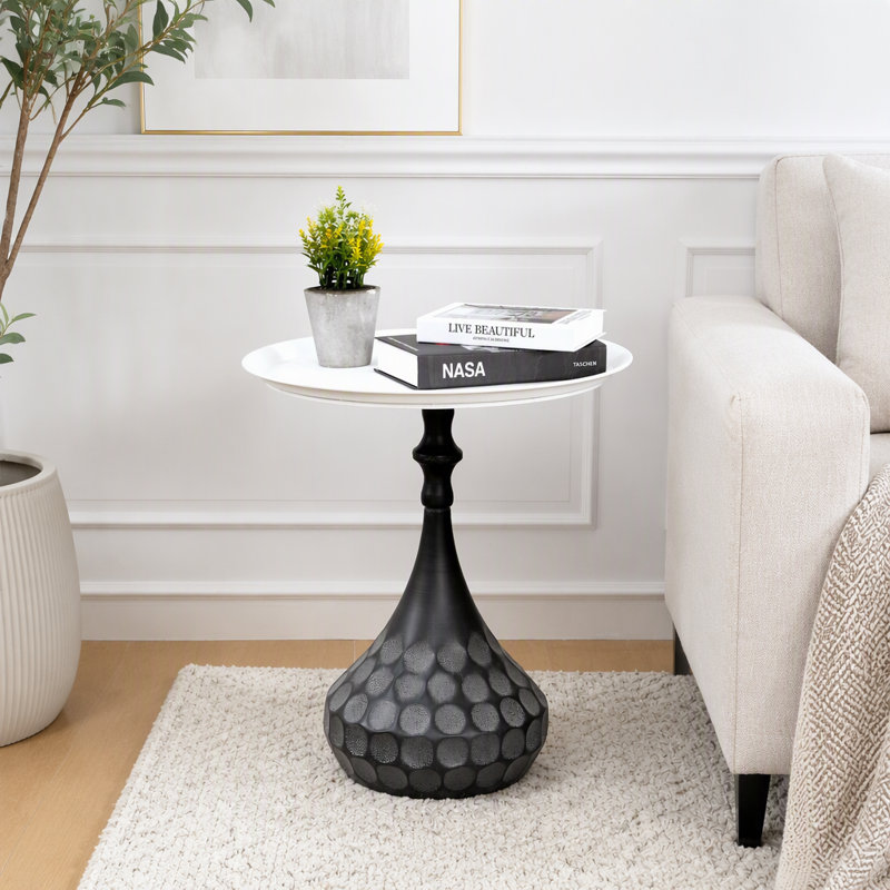 Accent Metal Coffee Table, Pedestal Table