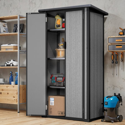 Resin Outdoor Storage Cabinet Waterproof With Adjustable Shelves