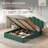 Modern Glam Queen Velvet Upholstered Lift-Up Storage Platform Bed with 5-Arched Channel Headboard, Green-2002991245-2003998115