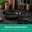 ROYALFORD Non-Stick Frying Pan | Aluminium Fry Pan for Induction Hob Skillet Pan | Saute Pan with 3-Layer PFOA-Free Coating for Healthy & Less Oil Cooking, Cool Touch Bakelite Handle | Black-88145639