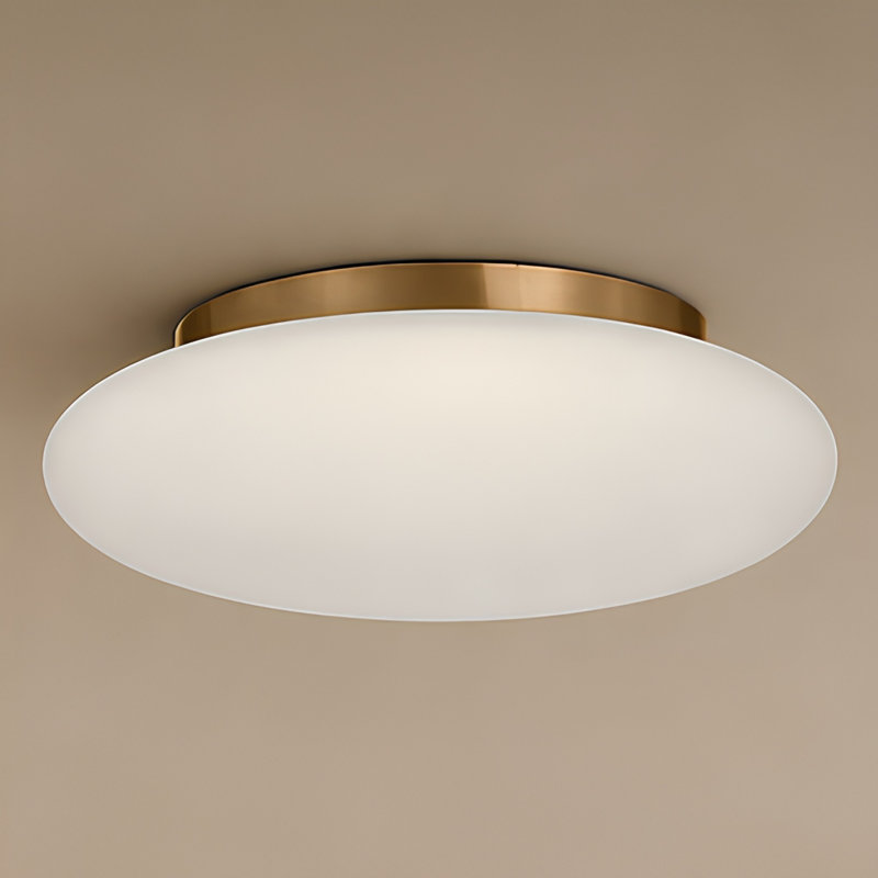 Plafonnier DEL moderne Scott Living Amir 18 po 3000K en laiton satiné, Laiton satiné, 18