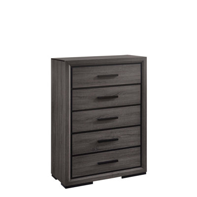 Contemporary Style 1Pc Chest With Two Tone Design And Finger Pull Handles, Perfect For Modern Storage Solutions