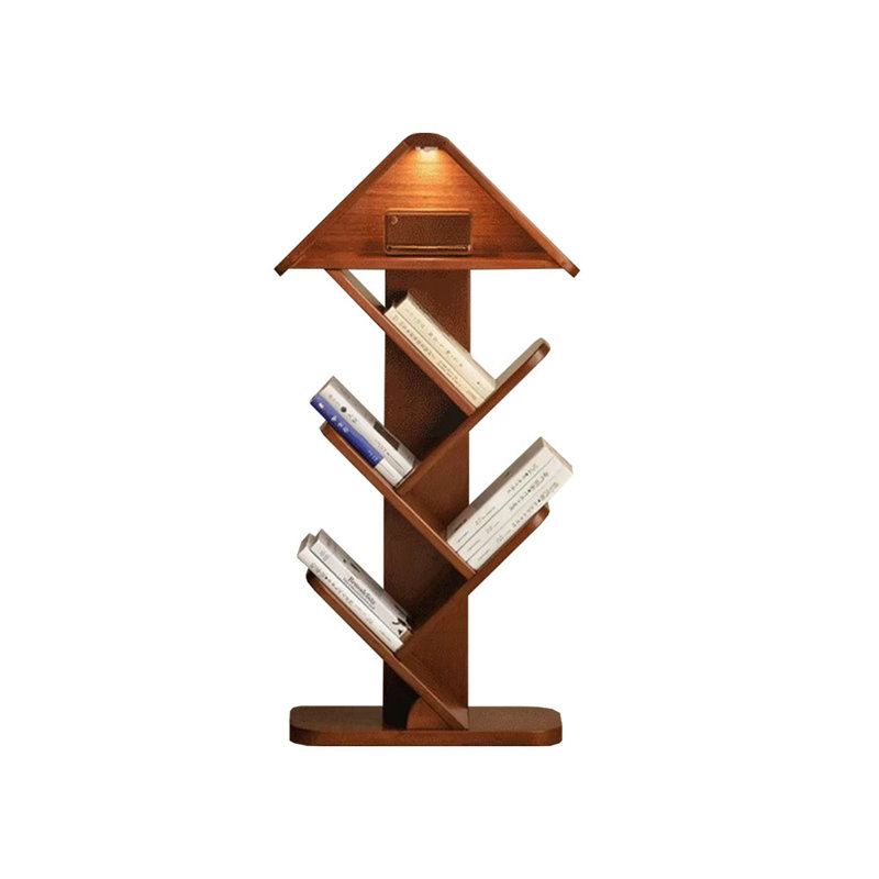 Bibliothèque standard en bois massif noyer moderne, (5 tablettes) H 43,62 po x l 21,81 po x P 9,06 po