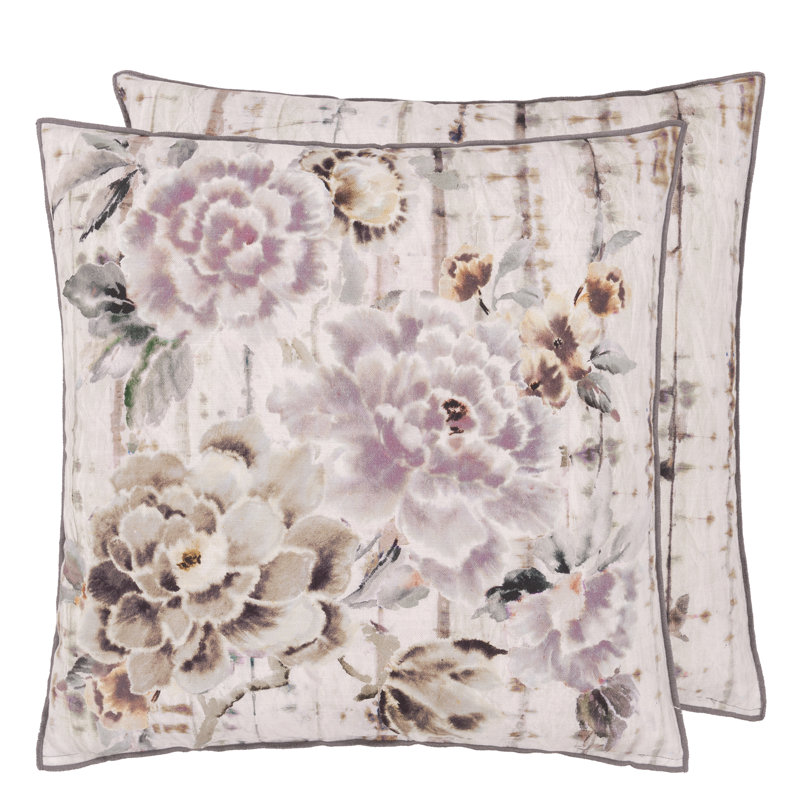 Kyoto Flower Slate Decorative Pillow