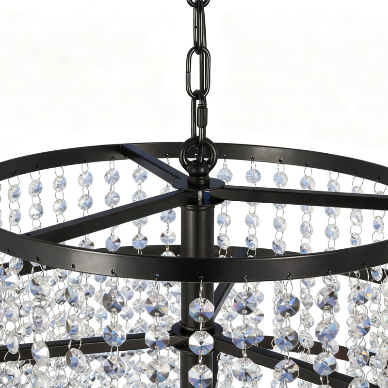 Lustre en cristal 6 niveaux à gradateur
