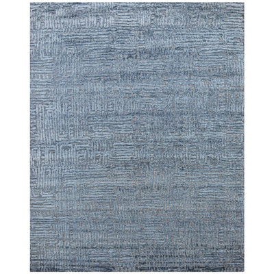 Patchwork Area Rug in Blue/Gray
