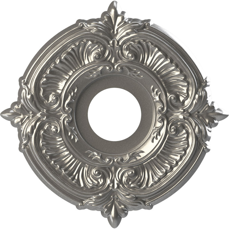 Attica Thermoformed PVC Ceiling Medallion, 13" H x 13" W x 0.75" D, Aged Dark Steel