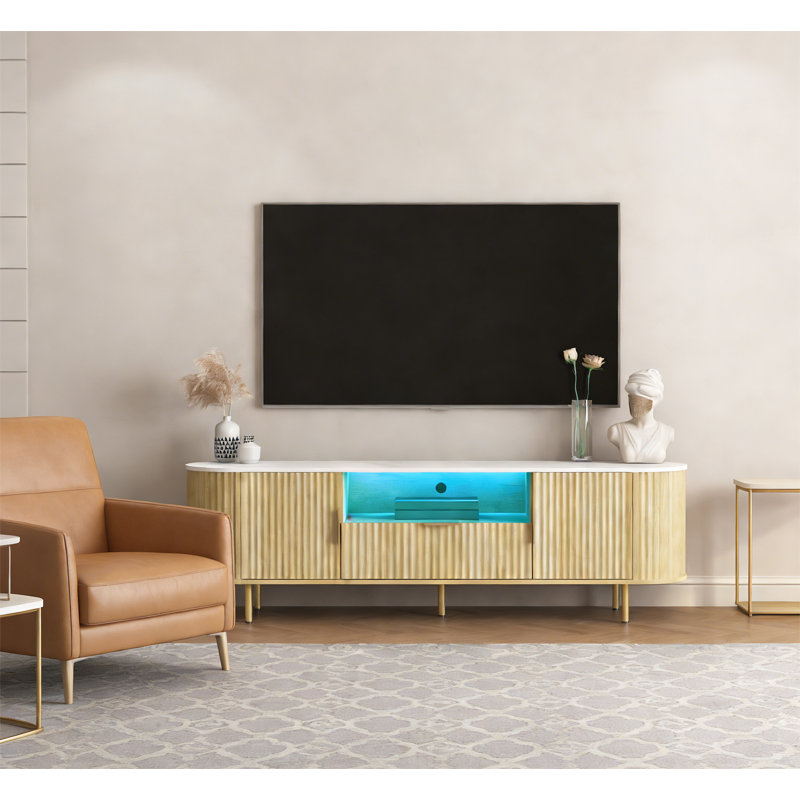 Lving Room Floor-standing TV Cabinet with 16 Color LEDs