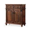 Banc de rangement pour chaussures en bois massif noyer foncé