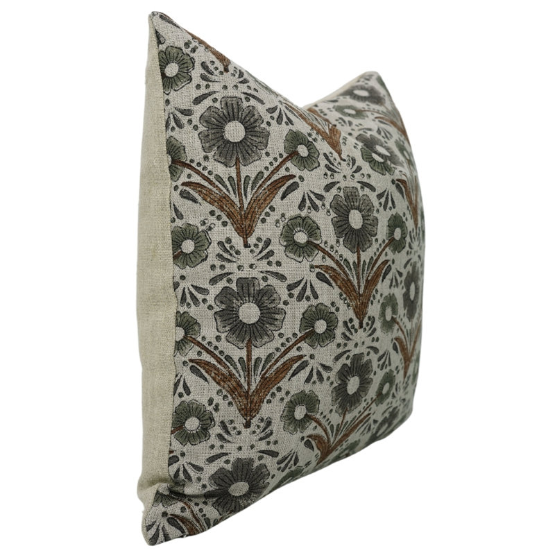 Housse de coussin lombaire à motif de blocs Fab printine, printemps été, décoration intérieure (Chahat, brun) 14 po x 36 po