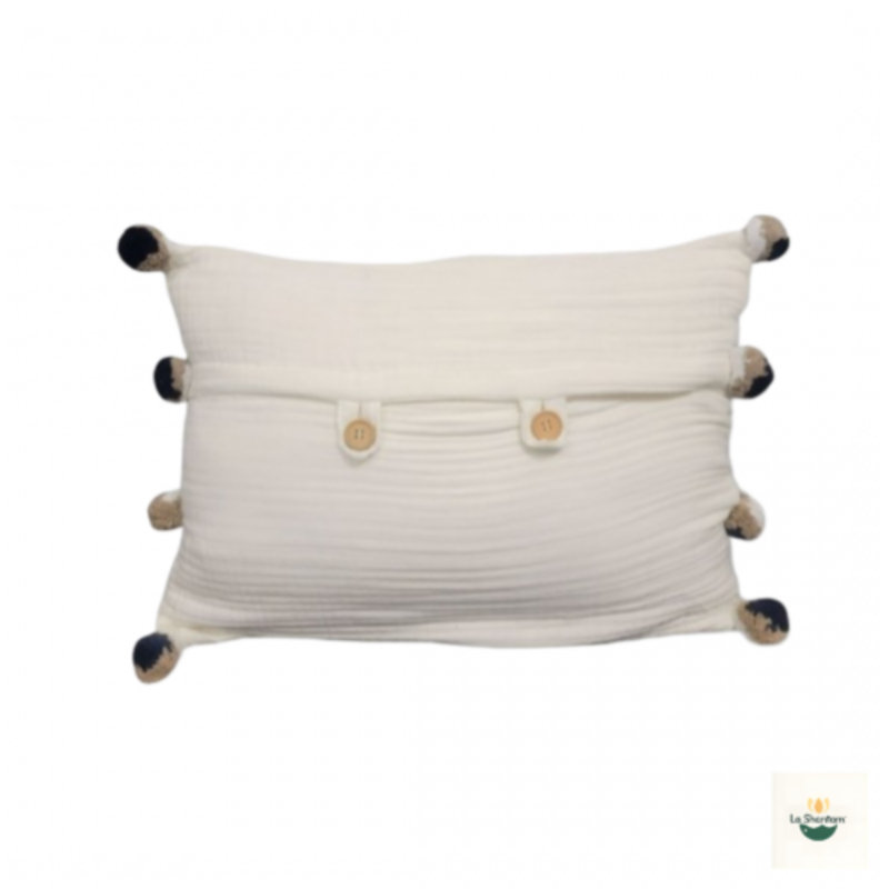 Ls Romy Muslin Pillow , Ivory