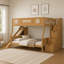 Lit superposé double XL/queen avec glissade et escalier de rangement-1041885291