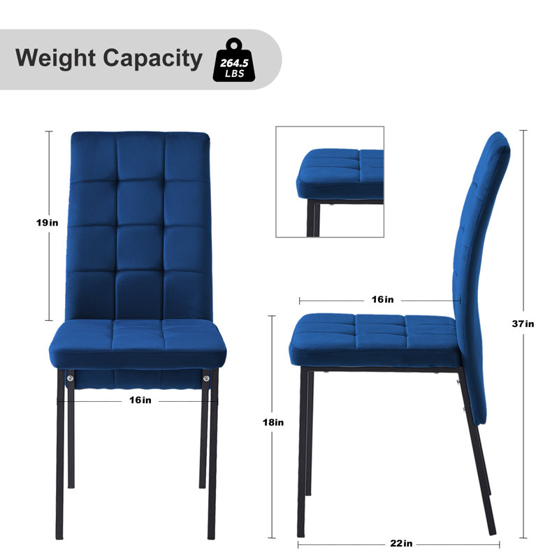 Chaise d'appoint Laoise, Bleu, Noir