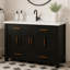 Meuble-lavabo 48 po avec lavabo en céramique - Armoire de rangement à fermeture en douceur pour salle de bain moderne-1130047352