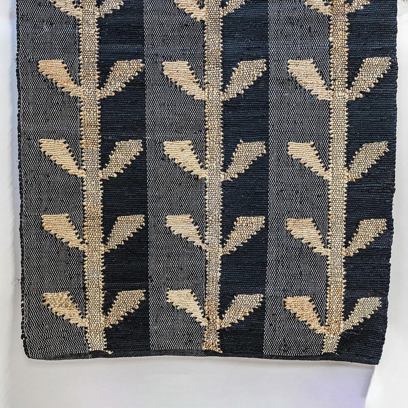 Regtangular With Stem And Leaves Design Rug
