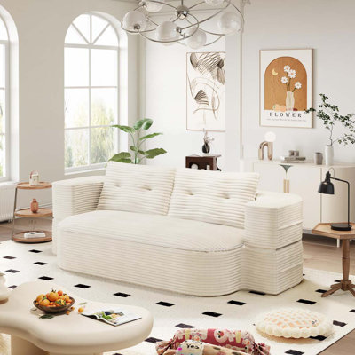 Corduroy Foldable Convertible Floor Sofa Bed