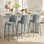 Tabouret de comptoir moderne entièrement rembourré en tissu de 26,5 pouces (ensemble de 3)