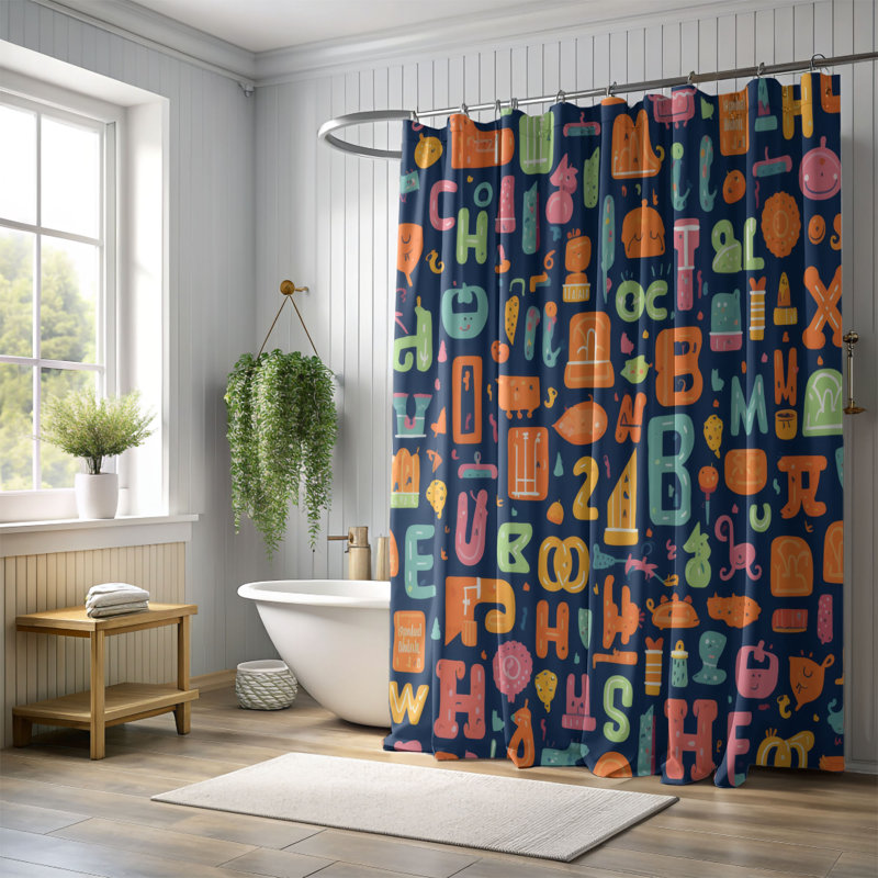Code - Rideau de douche Premium, H 74 po x l 71 po