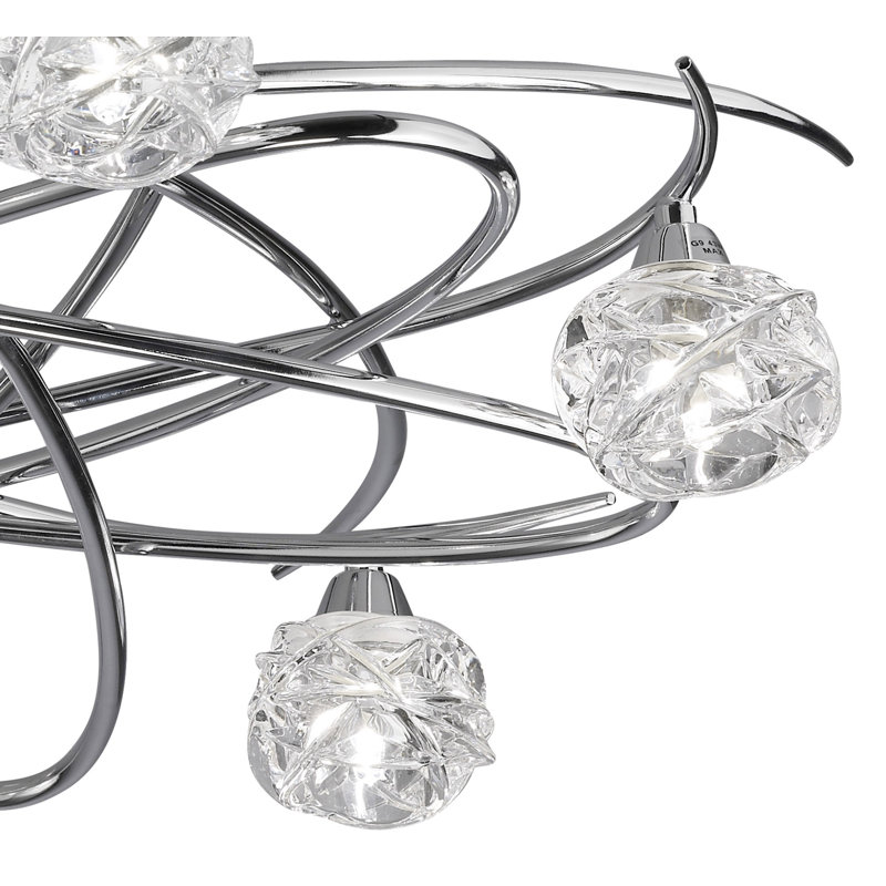 Waithman Glass Semi Flush Mount, Polished Chrome