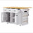 53inch Large Kitchen Island with Drop Leaf,Power Outlet,Door Internal Storage Rack,Rolling Kitchen Cart on 5 Wheels with 5 Open Side Racks for Kitchen(Two Packages)(Stools not included)-2009995995