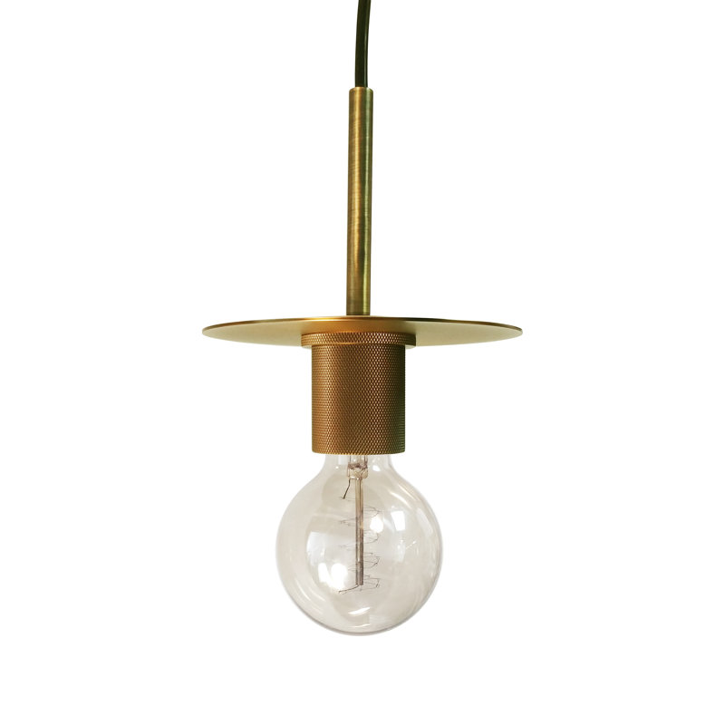 Luminaire suspendu 1 lumière Roswell, Laiton vieilli