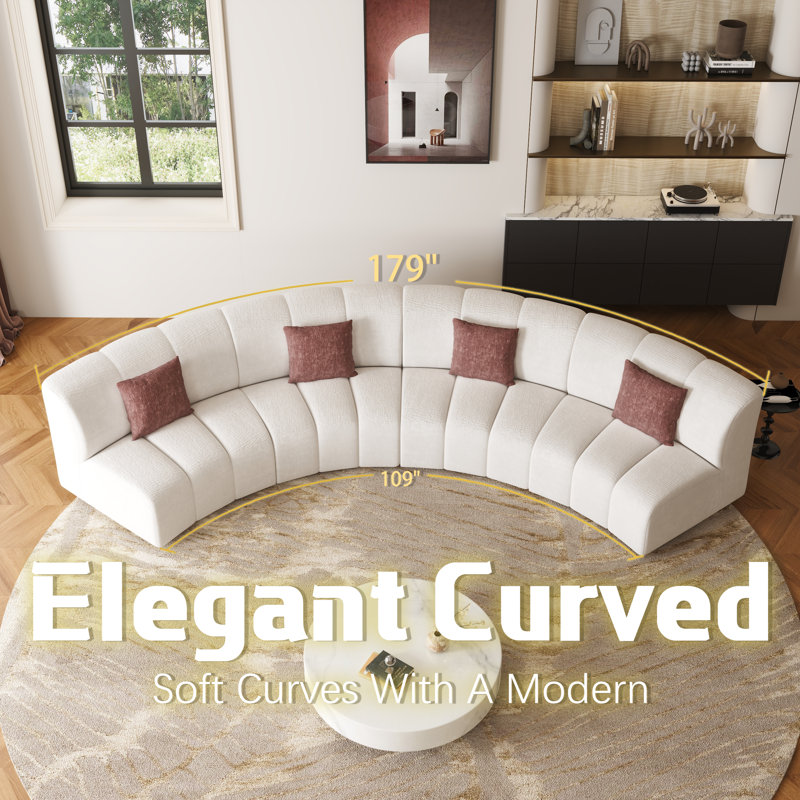 4-Piece Modern Curved Sofa