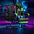 Hoffree LED Ergonomic Gaming Chair with Bluetooth Speakers and Vibration Lumbar Pillow-69741811