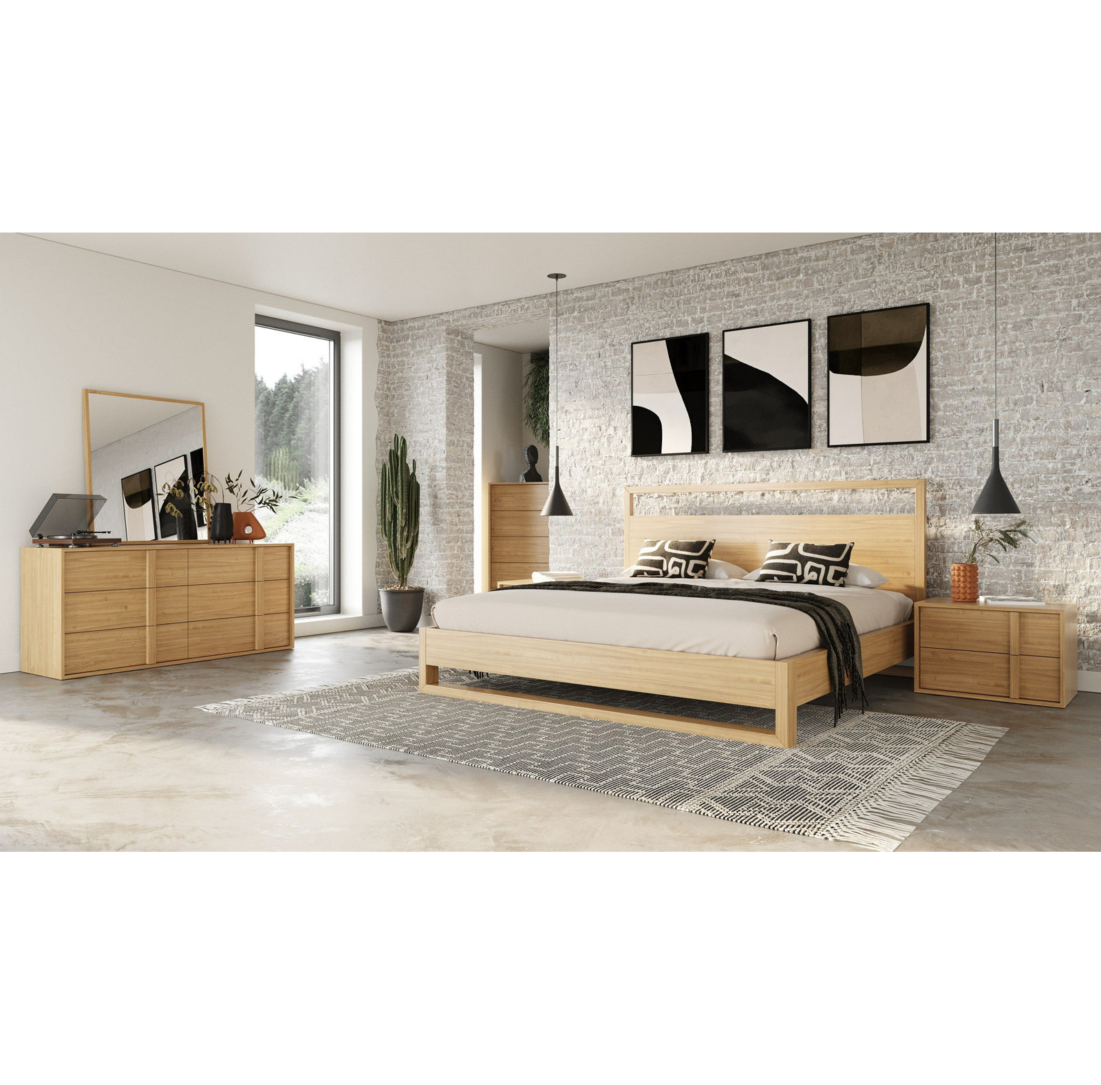 Alvarez Bed, King, Oak