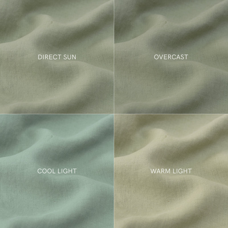 100% French Linen Bedskirt, King, Matcha