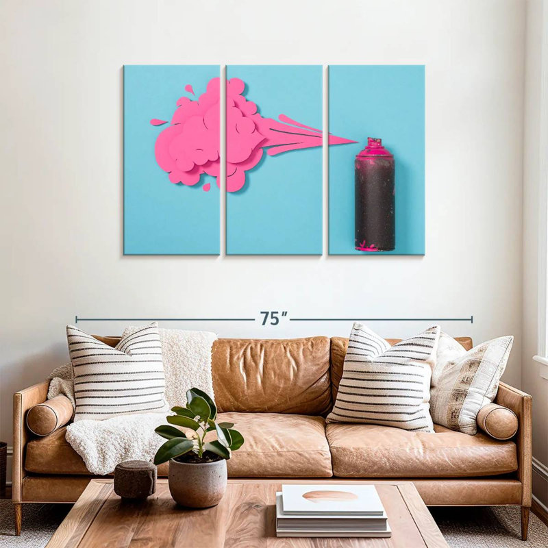 Senne Creative Pink Spray Paint, 36" H x 57" W