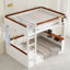 Lit superposé en bois avec tablettes intégrées, boîte de rangement, lumière DEL et station de charge USB-2078589601