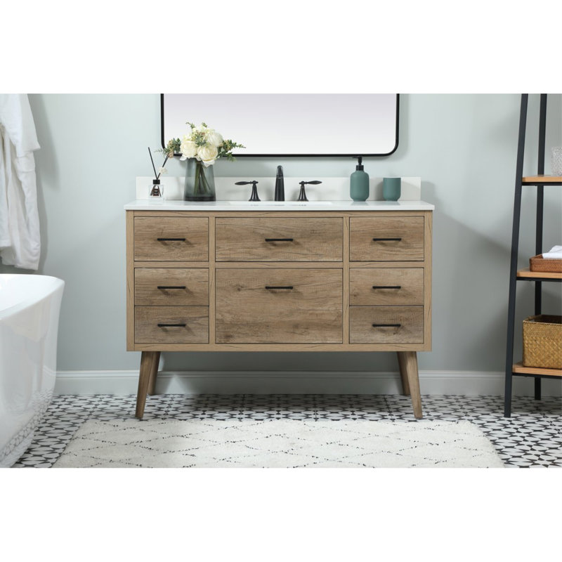 Ensemble de meuble-lavabo simple 48 po Steinfeldt, Chêne naturel