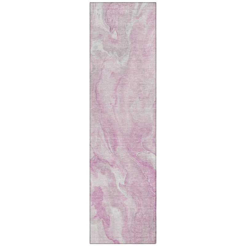 Tapis rose intérieur / extérieur lavable à la machine Cinead ACN1707, Tapis de couloir 2 pi 3 po x 7 pi 6 po