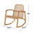Cole And Grey Plastic Rattan Handmade Woven Rectangular Living Room Light Brown Accent Chair With Teak Frame