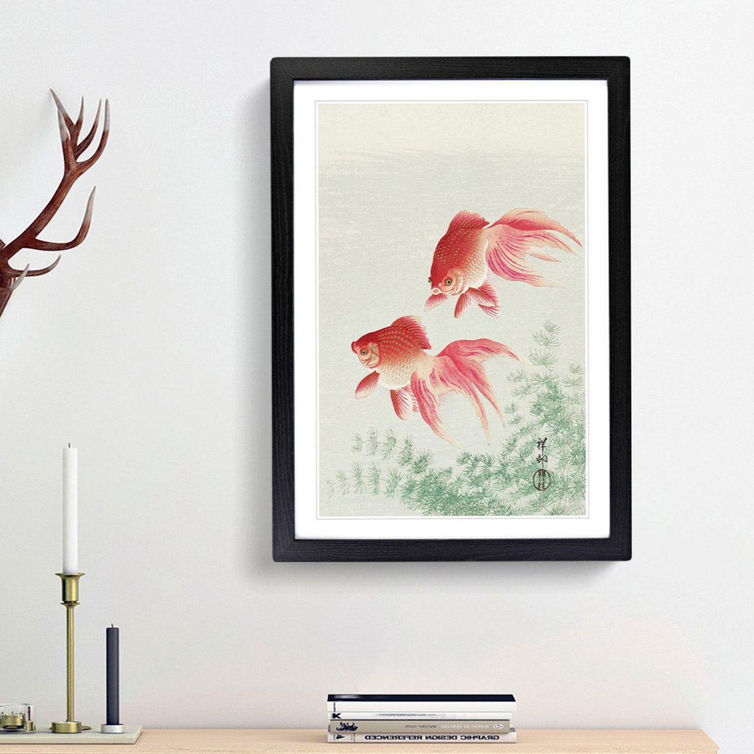 Two Veil Goldfish by Ohara Koson - Picture Frame Painting Print