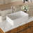 21"X14" White Ceramic Rectangular Vessel Bathroom Sink