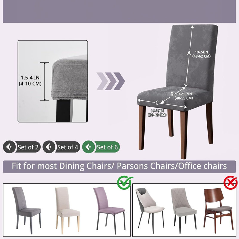 Polyester Box Cushion Dining Chair Slipcover